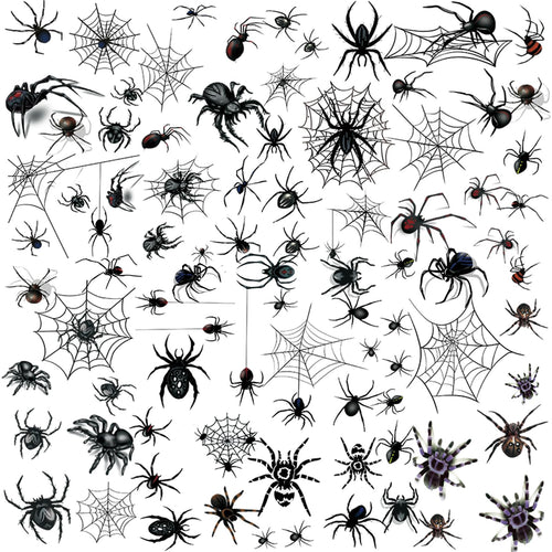 80+ PCS Halloween Spider Web Temporary Tattoos Halloween Makeup Kit for Women Adults Halloween Face Tattoos Realistic 3D Spider Web Fake Tattoos for Kids Halloween Temporary Tattoos